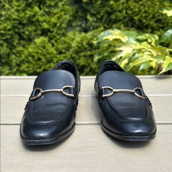 Zara Black Leather Loafers with Horsebit Detail Size 8 (39) - Picture 4 of 8